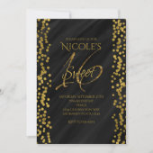 Black & Imitate Gold Moderner Glamour SWEET 16 16 Einladung (Vorderseite)