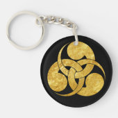 Black Imitate Gold Tadpole Mon Japanisch Samurai C Schlüsselanhänger (Vorderseite)