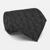 Black Imitate Leather Print Grunge Hochzeit Trauze Krawatte (Gerollt)
