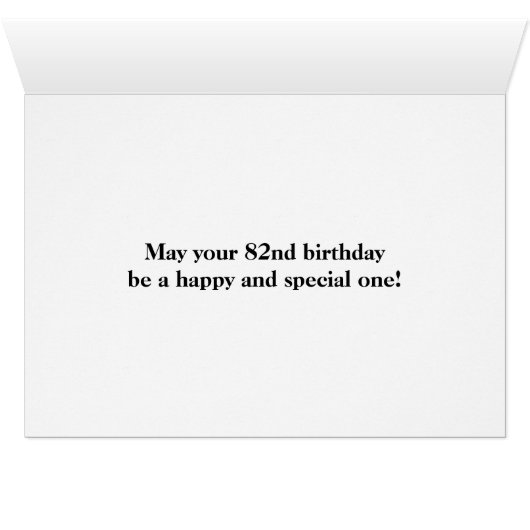 Black, Imitation Gold "82. BIRTHDAY" Karte (Innenansicht Horizontal (Unten))