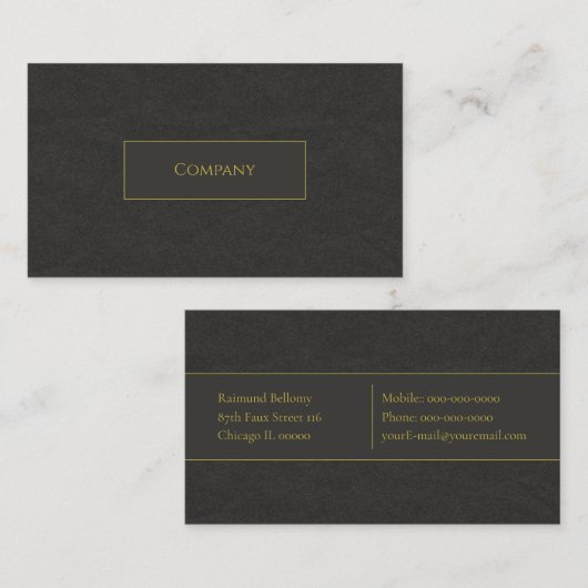 Black Imitats Business Card Visitenkarte (Vorne/Hinten)