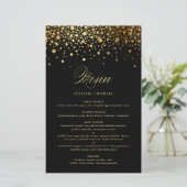 Black Imitats Gold Foil Confetti Wedelkarte (Stehend Vorderseite)