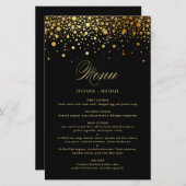 Black Imitats Gold Foil Confetti Wedelkarte (Vorne/Hinten)