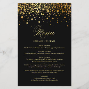 Black Imitats Gold Foil Confetti Wedelkarte