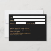 Black & Imitats Gold Foil Geschenkgutschein Einladung (Rückseite)