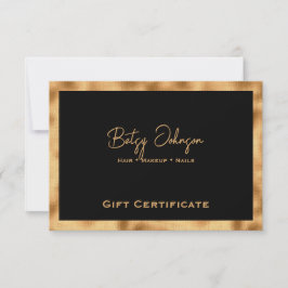 Black & Imitats Gold Foil Geschenkgutschein Einladung