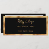 Black & Imitats Gold Foil Geschenkgutschein Einladung (Vorne/Hinten)