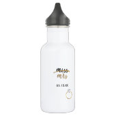 Black & Imitats Gold Foil Miss Mrs. Date Water Fla Edelstahlflasche (Links)