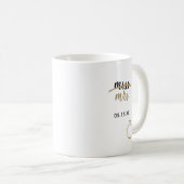 Black & Imitats Gold Foil Miss Mrs Name Datum Tass Kaffeetasse (VorderseiteRechts)