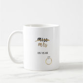 Black & Imitats Gold Foil Miss Mrs Name Datum Tass Kaffeetasse (Links)