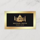 Black Imitats Gold Foil Taj Mahal Reisen Agent Visitenkarte (Vorderseite)