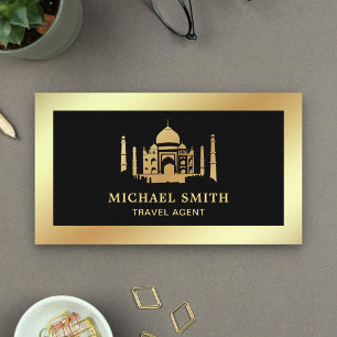 Black Imitats Gold Foil Taj Mahal Reisen Agent Visitenkarte