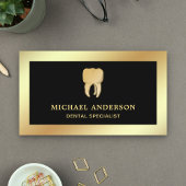 Black Imitats Gold Foil Tooth Zahnarzt Visitenkarte