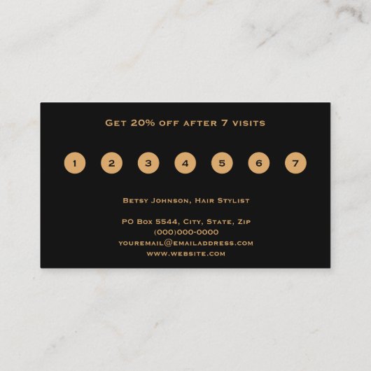 Black & Imitats Gold Fossil Treue Karte (Rückseite)