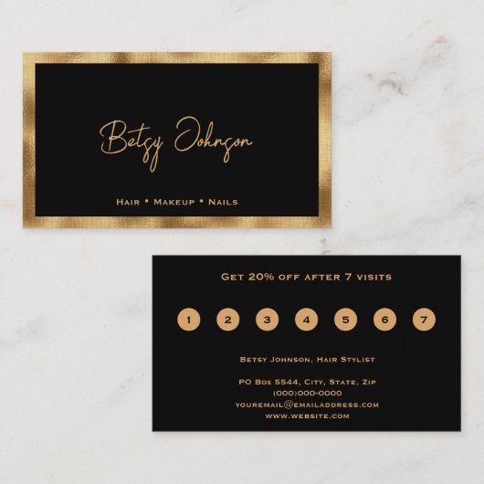 Black & Imitats Gold Fossil Treue Karte (Vorne/Hinten)