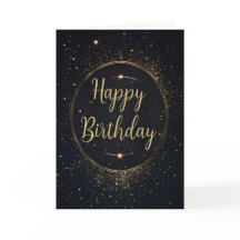 Black & Imitats Gold Geburtstagskarte