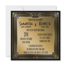 Black & Imitats Gold Great Gatsby Geometric Weddin