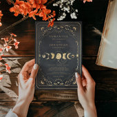 Black & Imitats Gold Tarot Celestial Hochzeit Einladung
