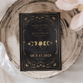 Black & Imitats Gold Tarot Celestial Hochzeit Save The Date