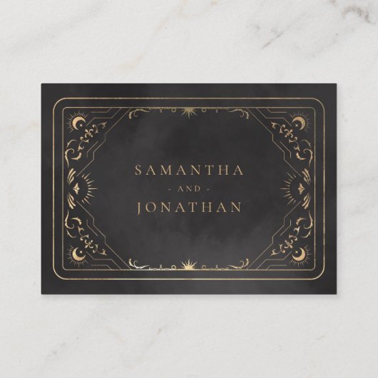 Black & Imitats Gold Tarot Celestiding Details zur Begleitkarte (Rückseite)