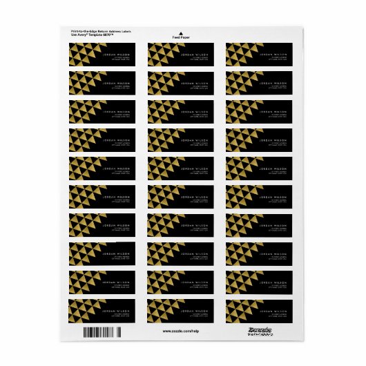Black Imitats Gold Triangle Abstrakt Moderne Adres (Vorne)