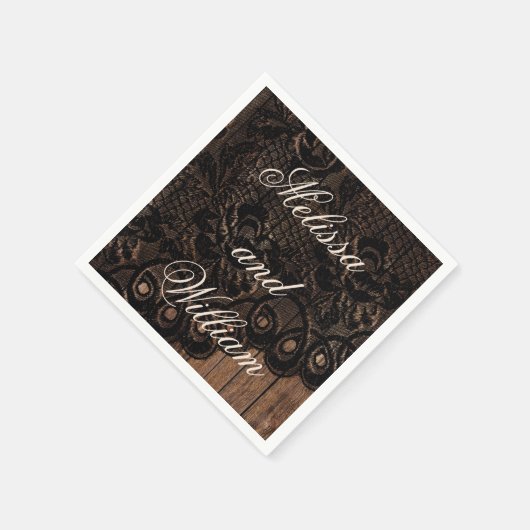 Black Imitats Lace Wedding Serviette (Ecke)