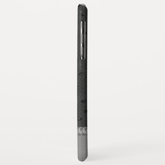 Black Imitats Leather Mit Monogramm iPhone XS Max Case-Mate iPhone Hülle (Hinten/Links)