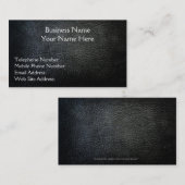 Black Imitats Leather Rustikale Business Cards Visitenkarte (Vorne/Hinten)