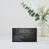 Black Imitats Leather Rustikale Business Cards Visitenkarte (Stehend Vorderseite)