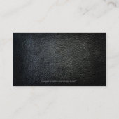 Black Imitats Leather Rustikale Business Cards Visitenkarte (Rückseite)
