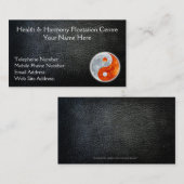 Black Imitats Leather Yin-Yang Health Business Car Visitenkarte (Vorne/Hinten)
