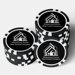 Black Immobilienunternehmen Custom-Makler Pokerchips