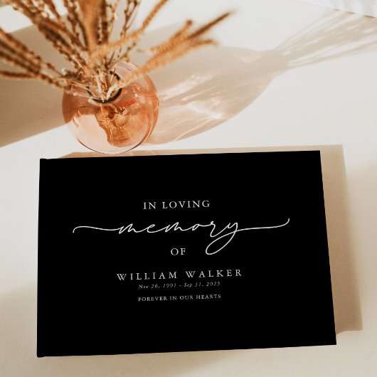 Black In Loving Memory Memorial Funeral Gästebuch