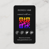 Black-in-Social-Media-QR-Code Business-Karte Visitenkarte (Vorderseite)