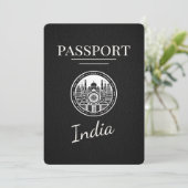 Black India Passport Save the Date (Stehend Vorderseite)