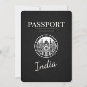 Black India Passport Save the Date (Vorderseite)