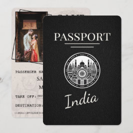 Black India Passport Save the Date