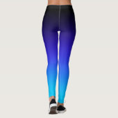 Black Indigo Blue und Aqua Gradient Leggings (Rückseite)