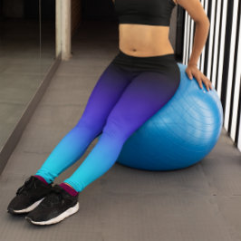 Black Indigo Blue und Aqua Gradient Leggings