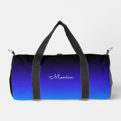 Black Indigo und Aqua Blue Ombre Duffle Bag (Vorderseite)