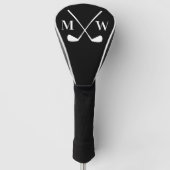 Black Initial Monogram Golf Headcover (Vorderseite)