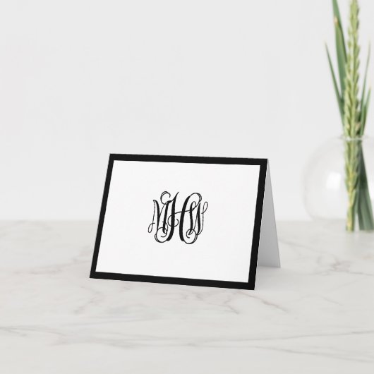 Black Initial Vine Script Monogram DIY BG (Vorderseite)
