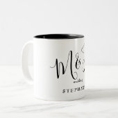 Black Initials & Name Wedding Zweifarbige Tasse (Vorderseite Links)