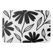 Black Ink Daisies Boho Badematte (Vorderseite)