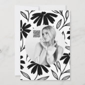 Black Ink Daisies Boho Brautparty Vielen Dank Einladung (Rückseite)