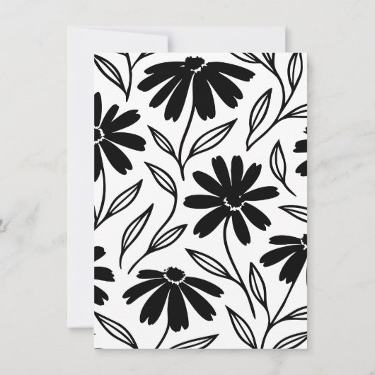 Black Ink Daisies Boho Tischnummern (Rückseite)