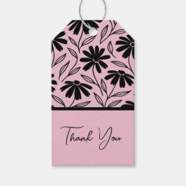 Black Ink Daisies Pink Boho Brautparty Geschenkanhänger