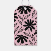Black Ink Daisies Pink Boho Brautparty Geschenkanhänger (Rückseite)
