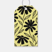 Black Ink Daisies Yellow Boho Brautparty Geschenkanhänger (Rückseite)