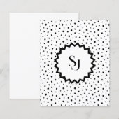 Black ink Improvisation polka dots Monogram. (Vorne/Hinten)